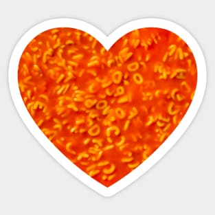 Alphabet Pasta in Red Tomato Sauce Food Photograph Heart Sticker